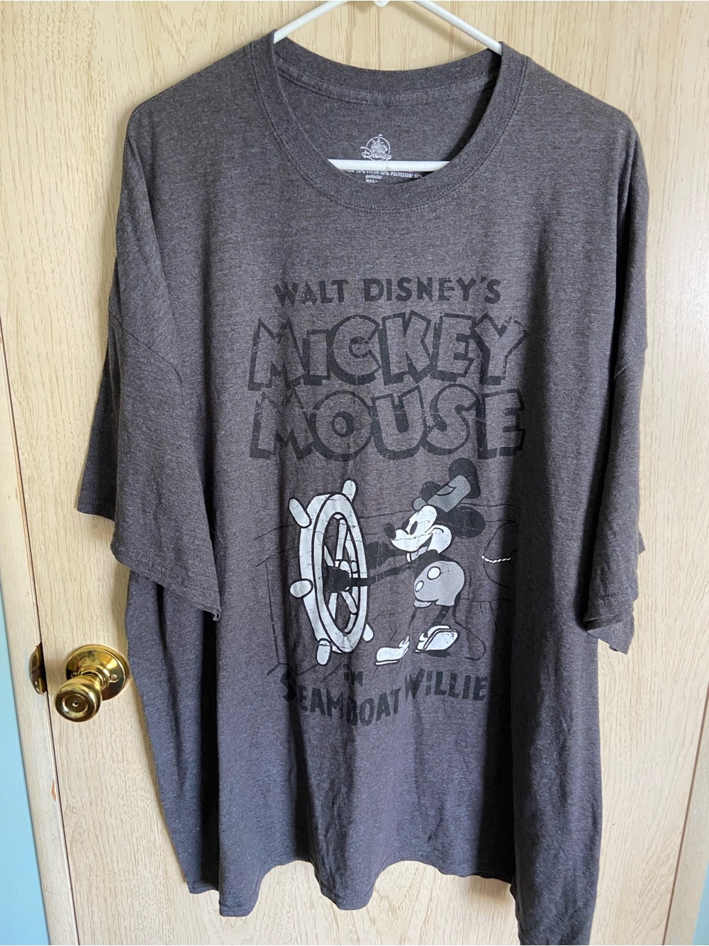 Disney Steamboat Willie Mickey Mouse Gray T-shirt Sz 3XL